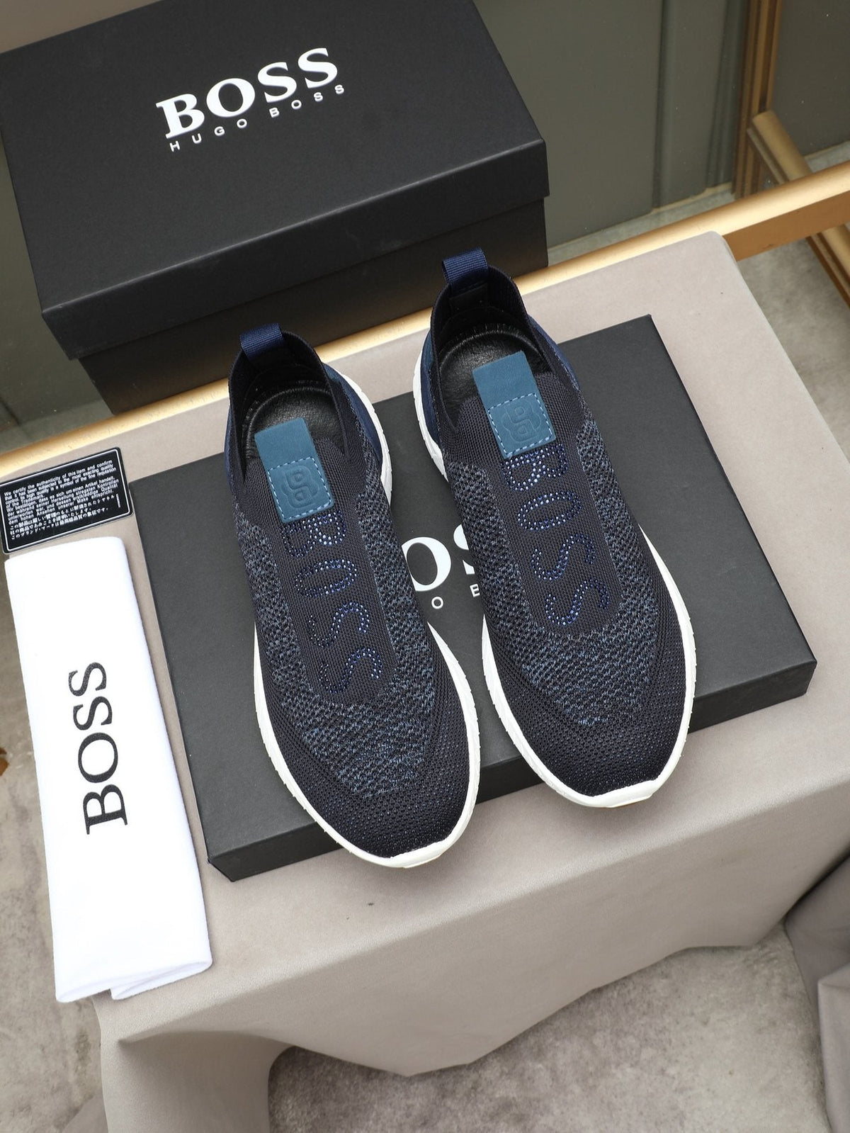Hugo Boss Textured Slip-On Sneakers — front