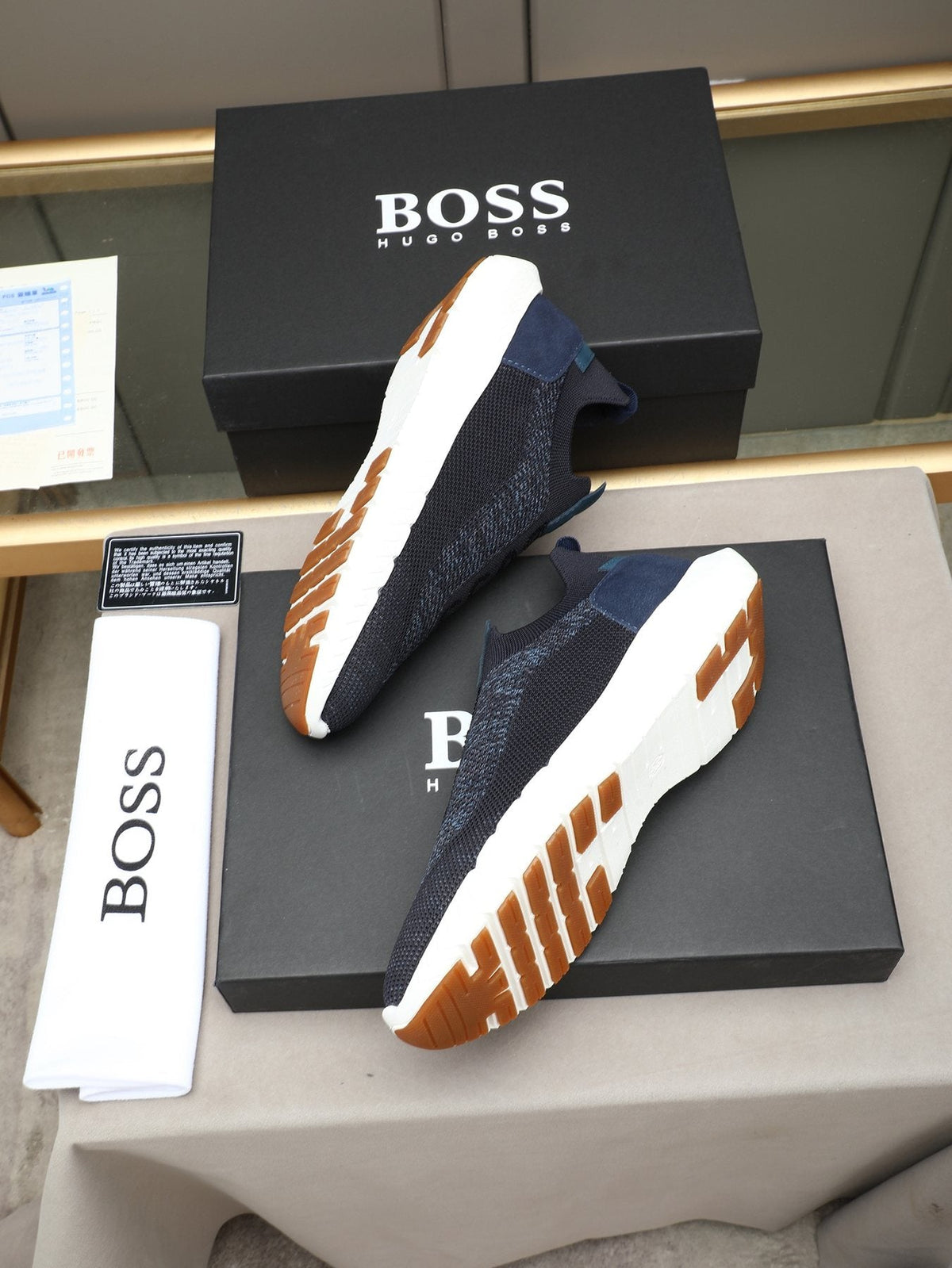 Hugo Boss Textured Slip-On Sneakers — detail