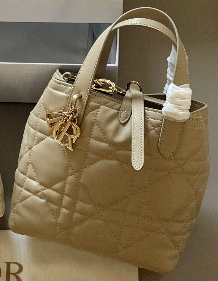 Dior Toujours Quilted Top-Handle Handbag — front