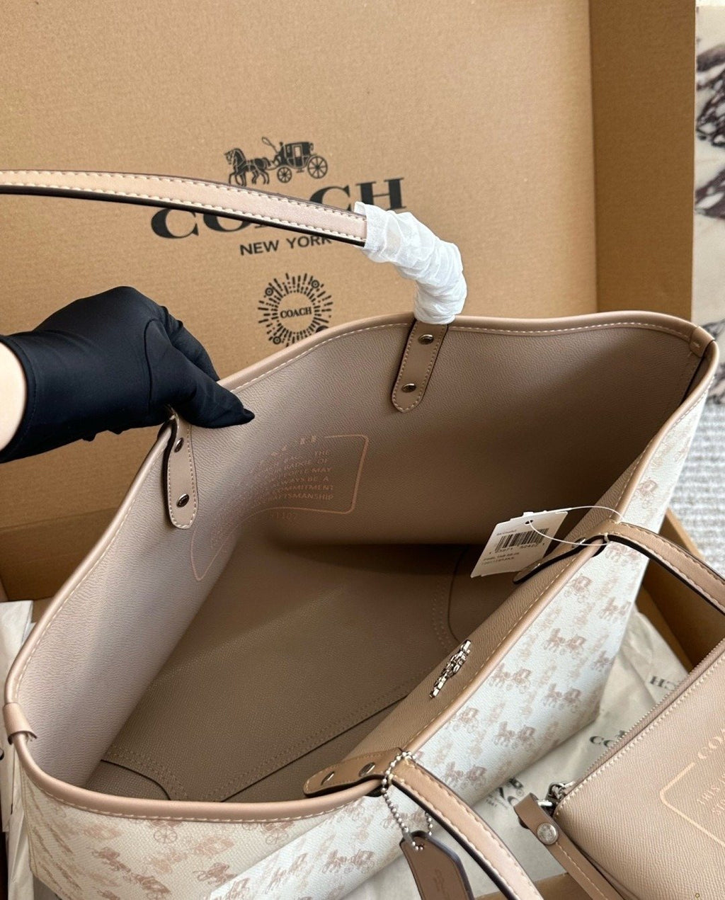 Coach City Patterned Tote with Zip Pouch — detail