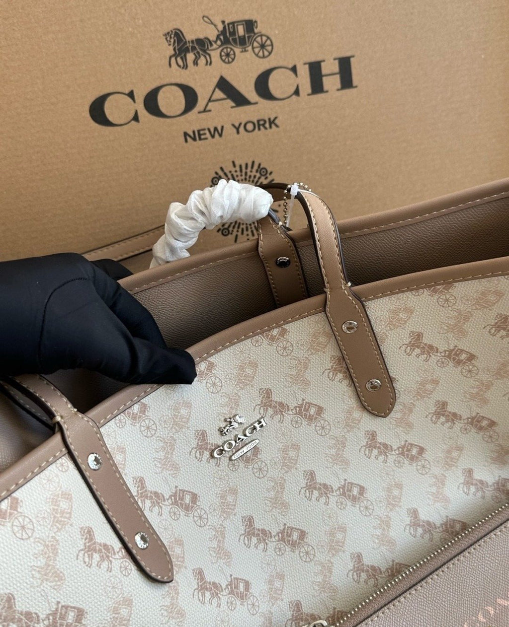 Coach City Patterned Tote with Zip Pouch — detail