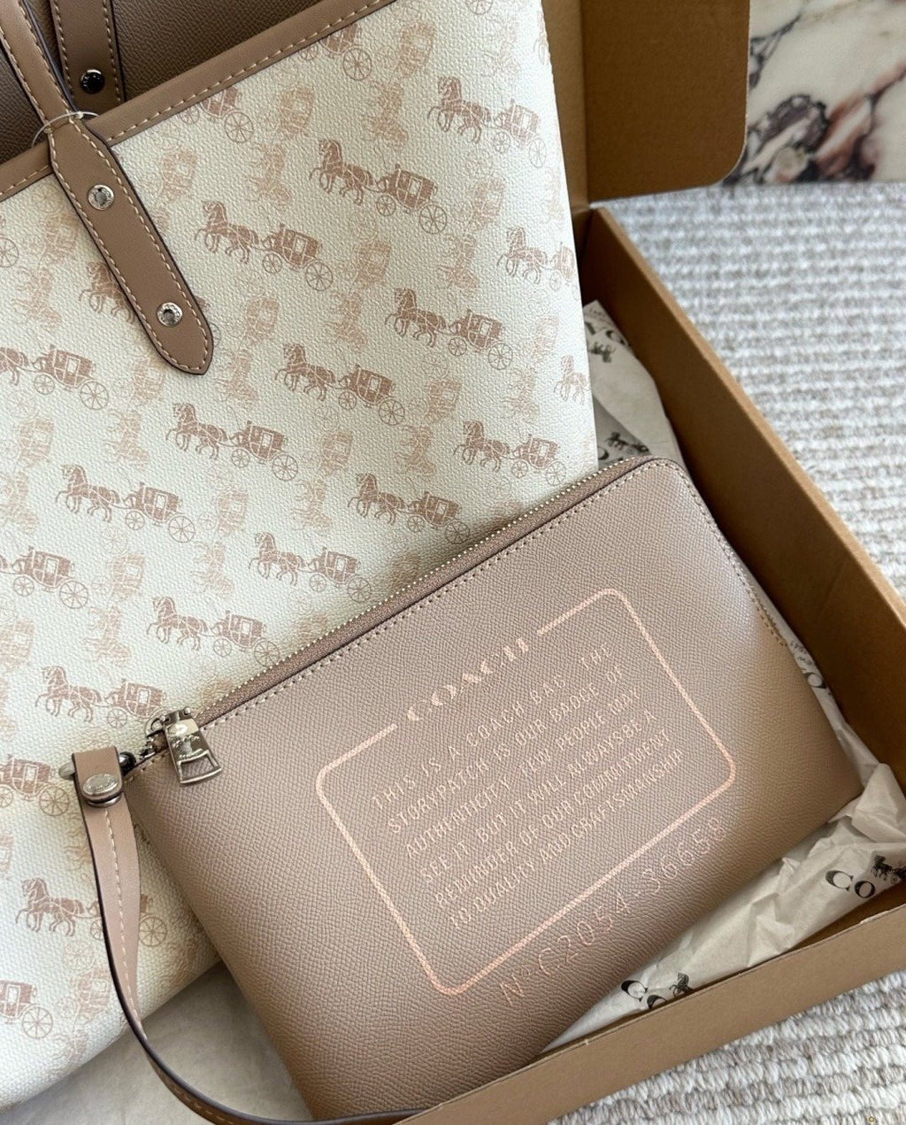 Coach City Patterned Tote with Zip Pouch — detail
