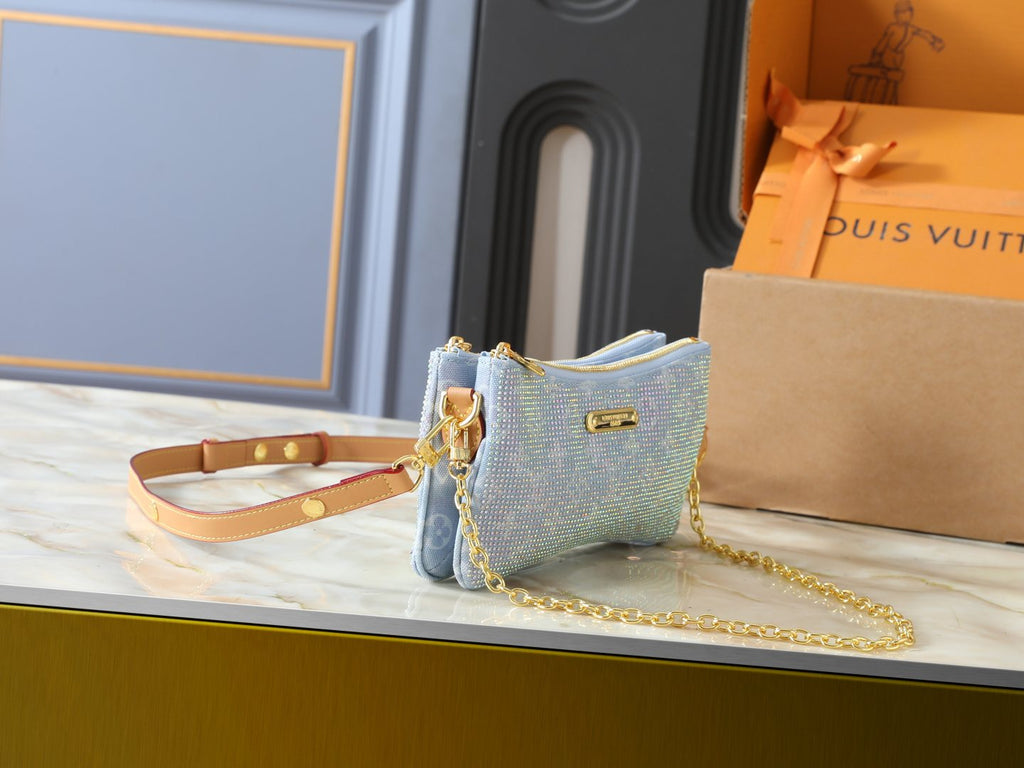 Louis Vuitton Liv Pochette Double-Zip Shoulder Bag — side