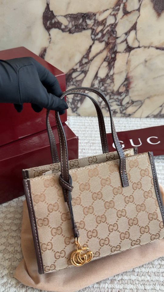 Gucci GG Pattern Tote with Double-G Ornament — hero