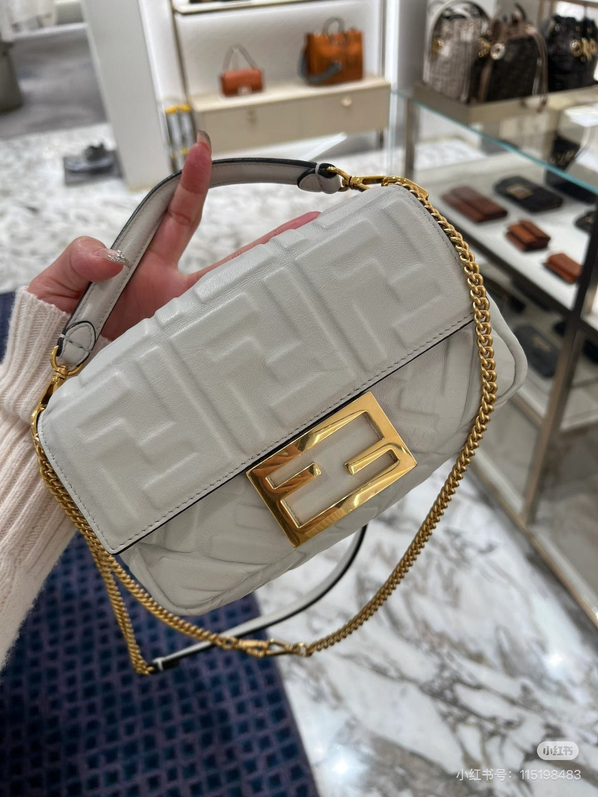 Fendi Baguette FF-Embossed Flap Bag — hero