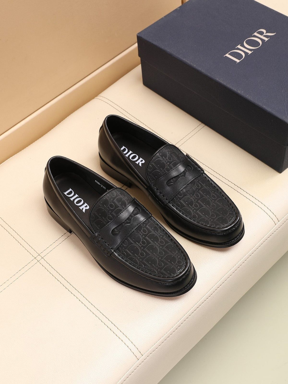 Dior Textured Apron-Toe Loafers — hero
