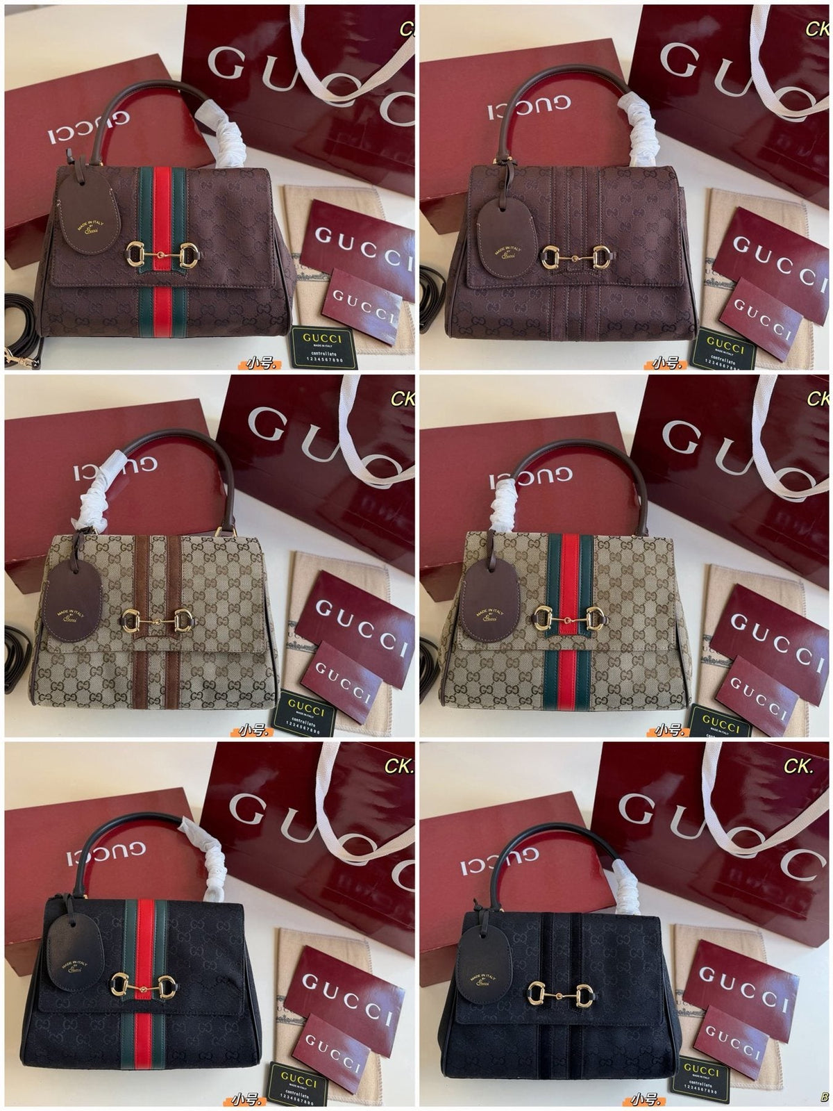 Gucci Paparazzo Monogram Horsebit Top-Handle Bag — comparison