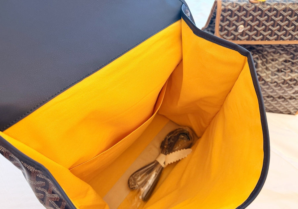 Goyard Patterned Folded-Gusset Backpack — detail