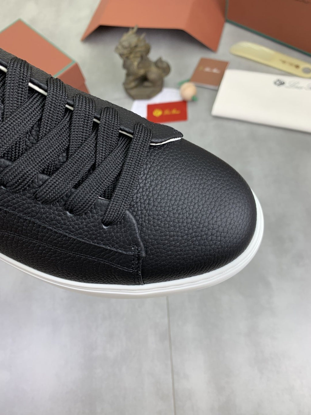 Loro Piana Contrast-Trim Low-Top Sneakers — detail
