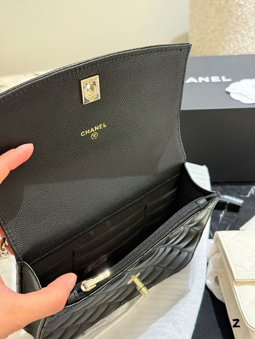 Chanel Quilted Square Top-Handle Flap Bag — front