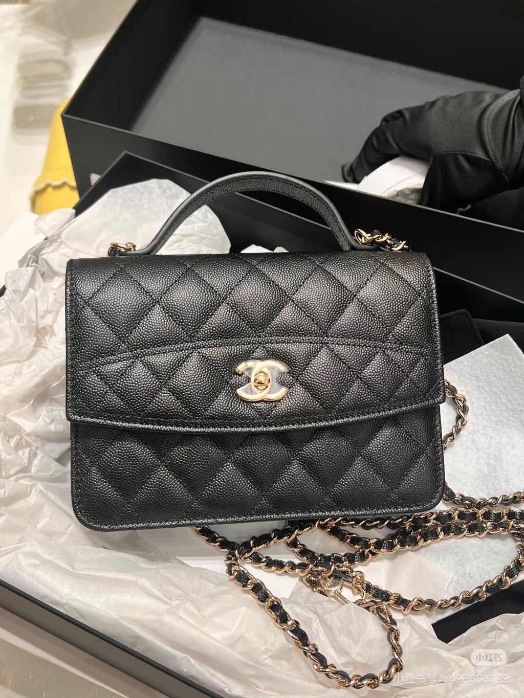 Chanel Quilted Square Top-Handle Flap Bag — hero