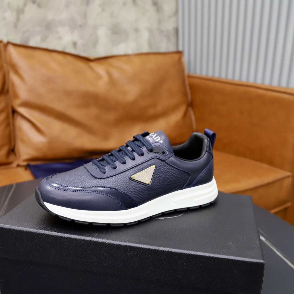 Prada Paneled Lace-Up Sneakers — side