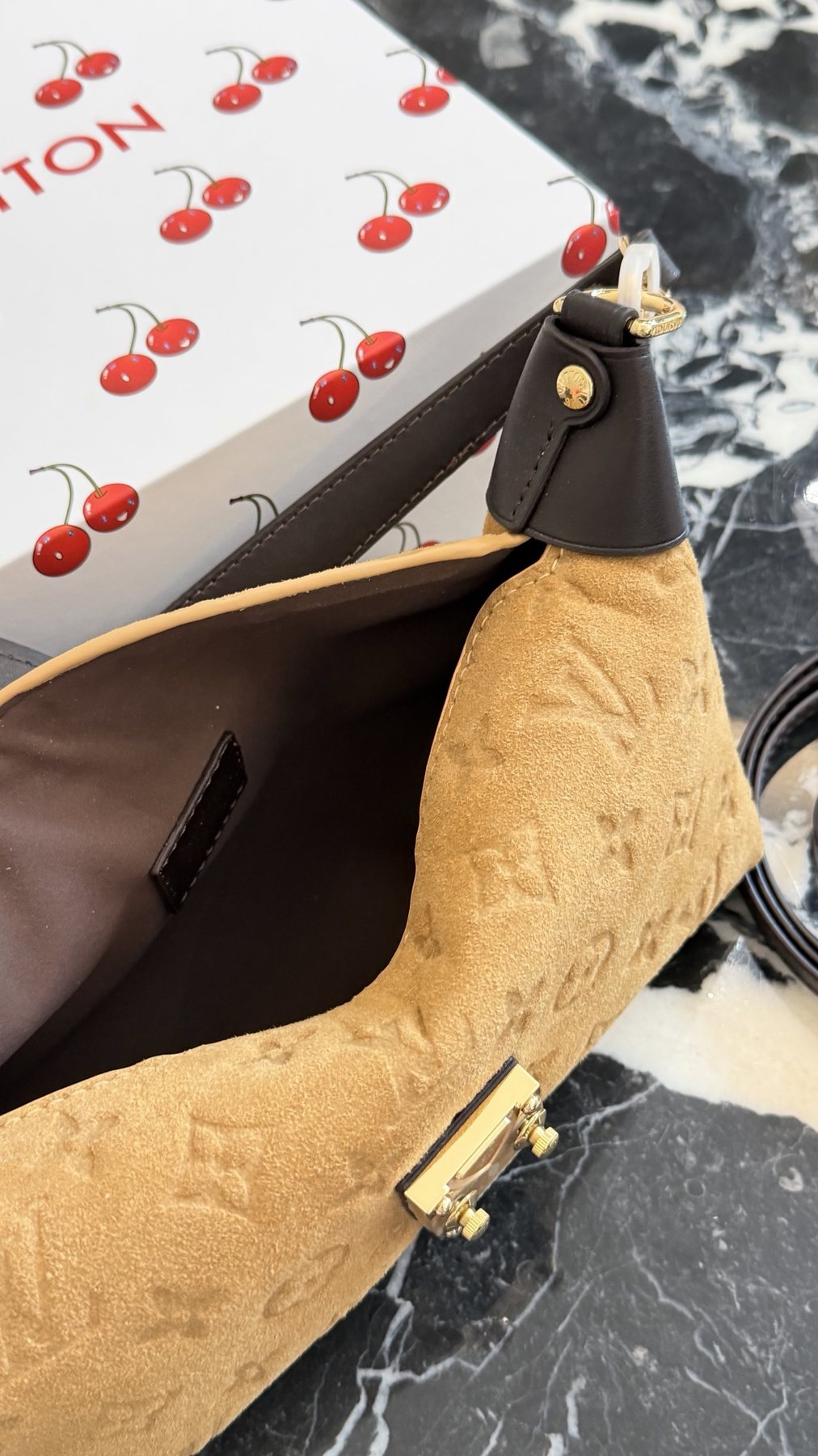 Louis Vuitton Mia Tan Shoulder Bag — detail