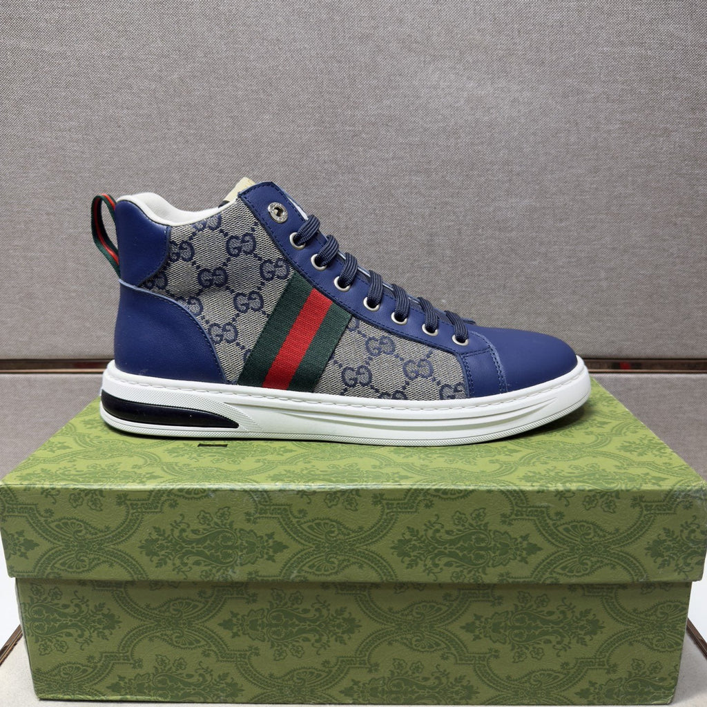 Gucci Men's Striped High-Top Sneakers — side
