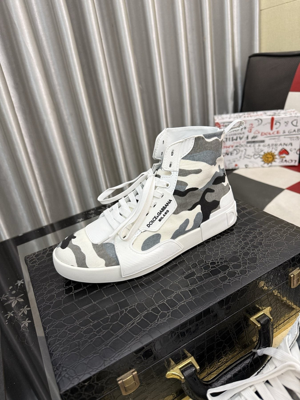 Dolce & Gabbana Paneled High-Top Sneakers — front