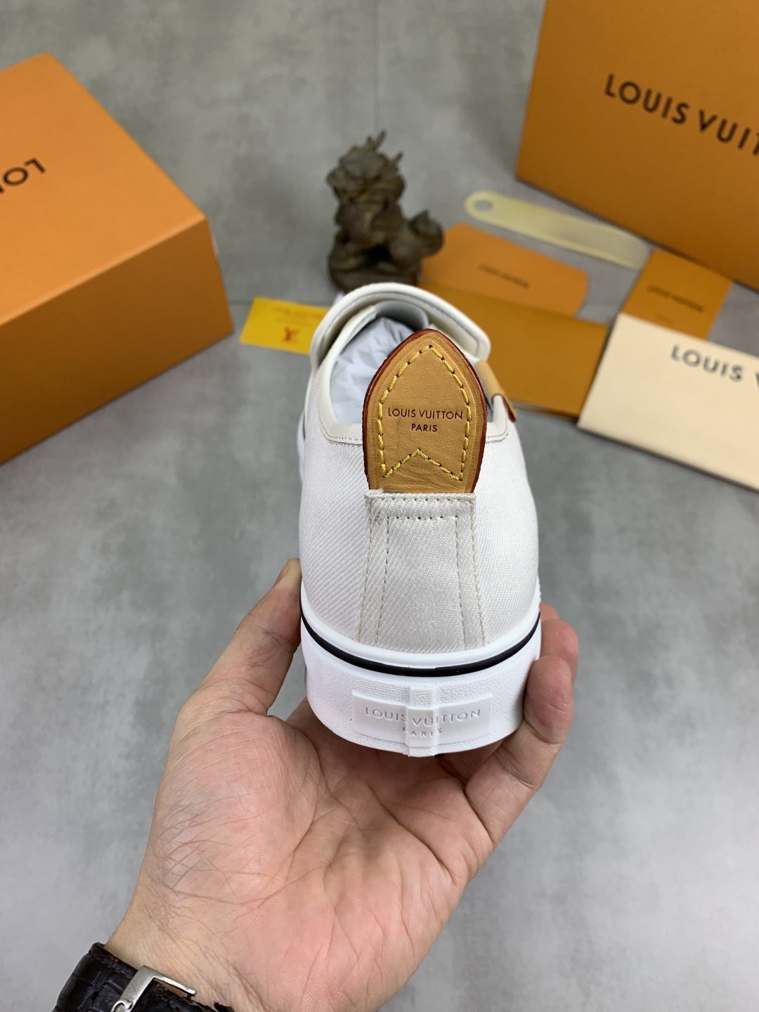 Louis Vuitton Elastic-Gore Slip-On Sneakers — back