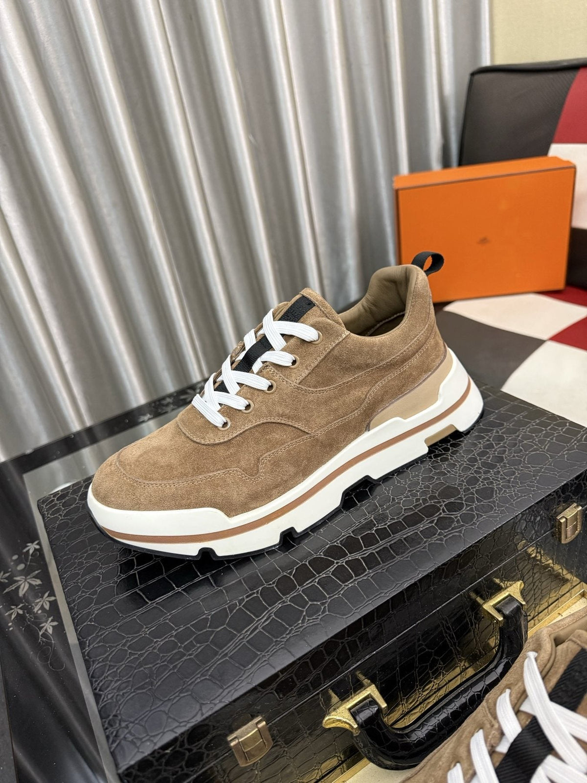 Hermès Layered-Sole Casual Sneakers — front