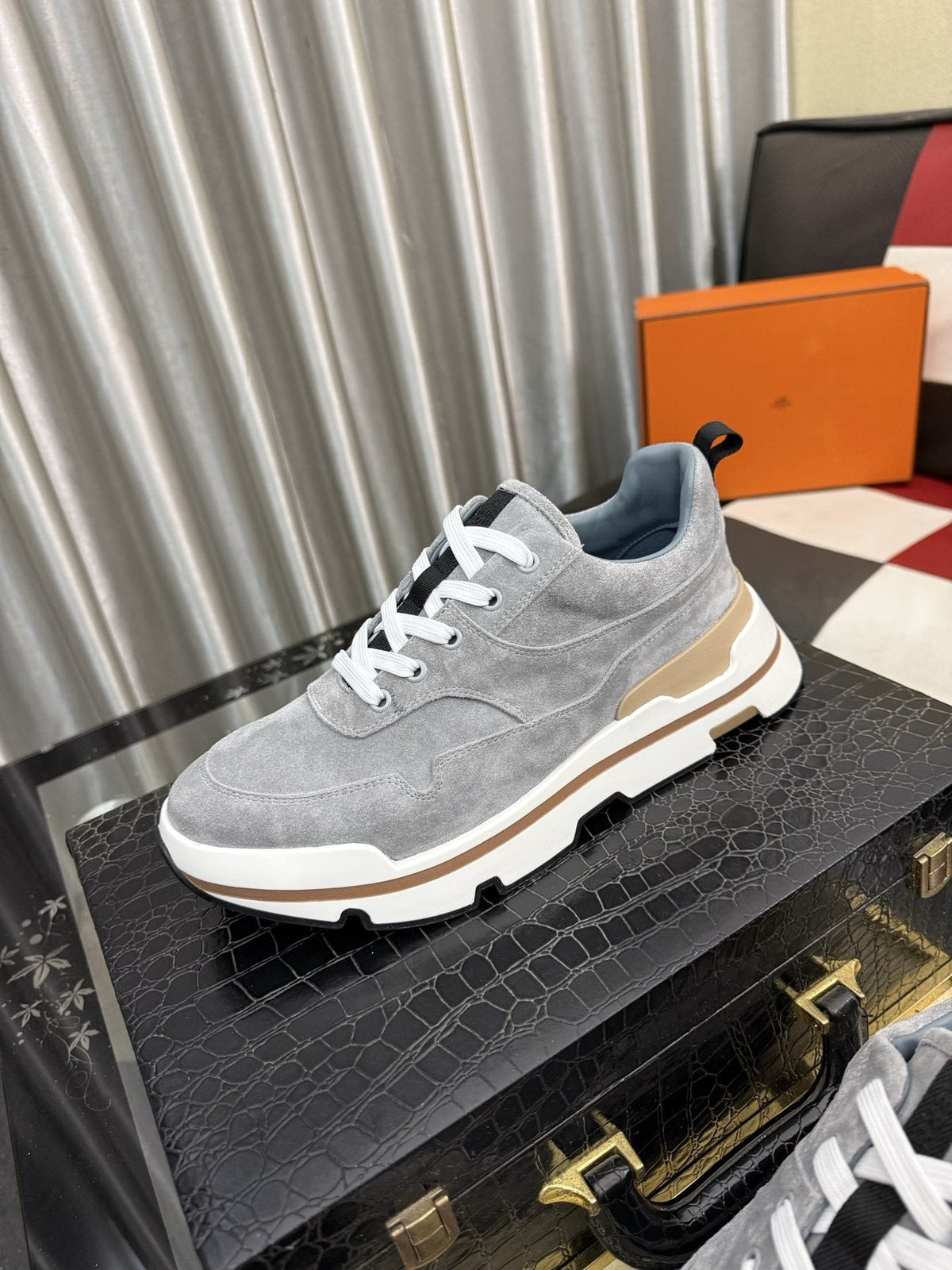 Hermès Layered-Sole Casual Sneakers — front