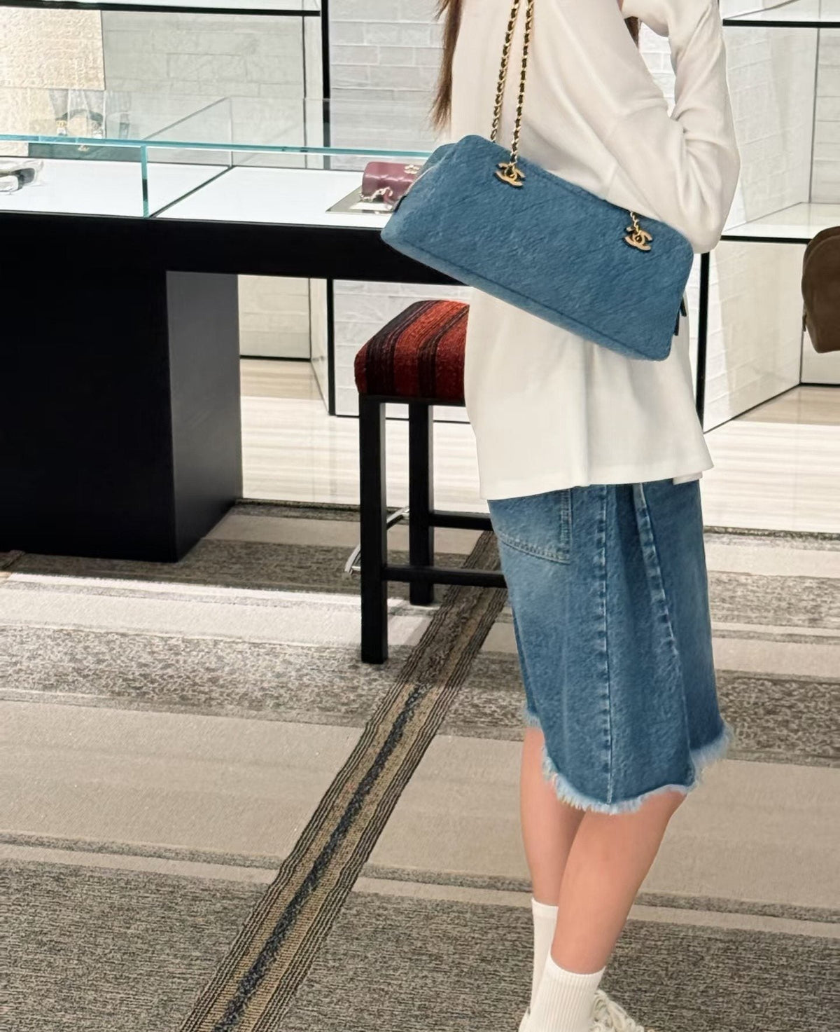 Chanel Chain-Handle Bowling Shoulder Bag — model