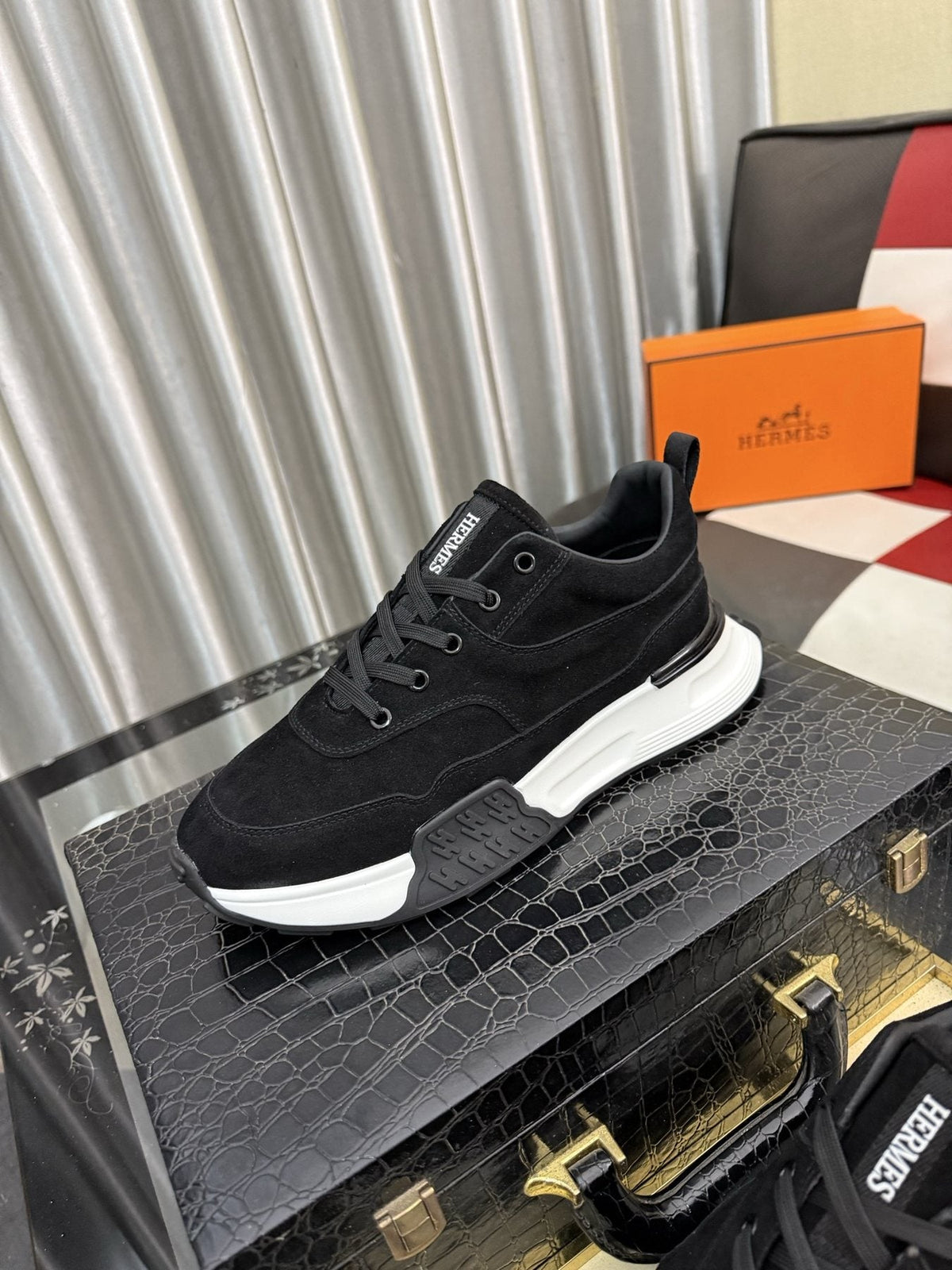 Hermès Layered Low-Top Sneakers — front