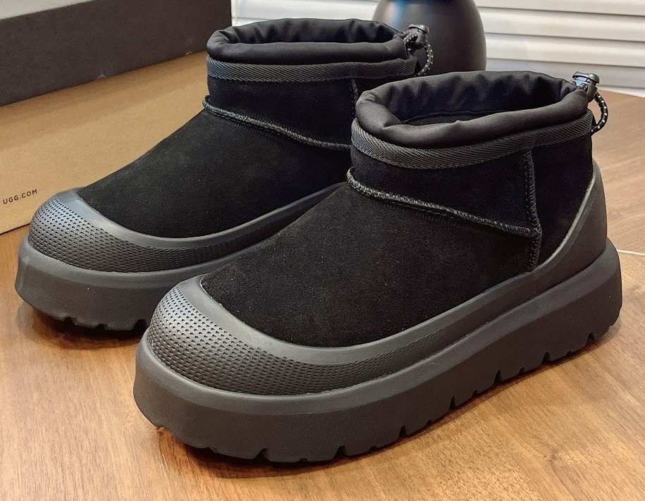 UGG Contrast-Toe Drawstring Ankle Boots — front