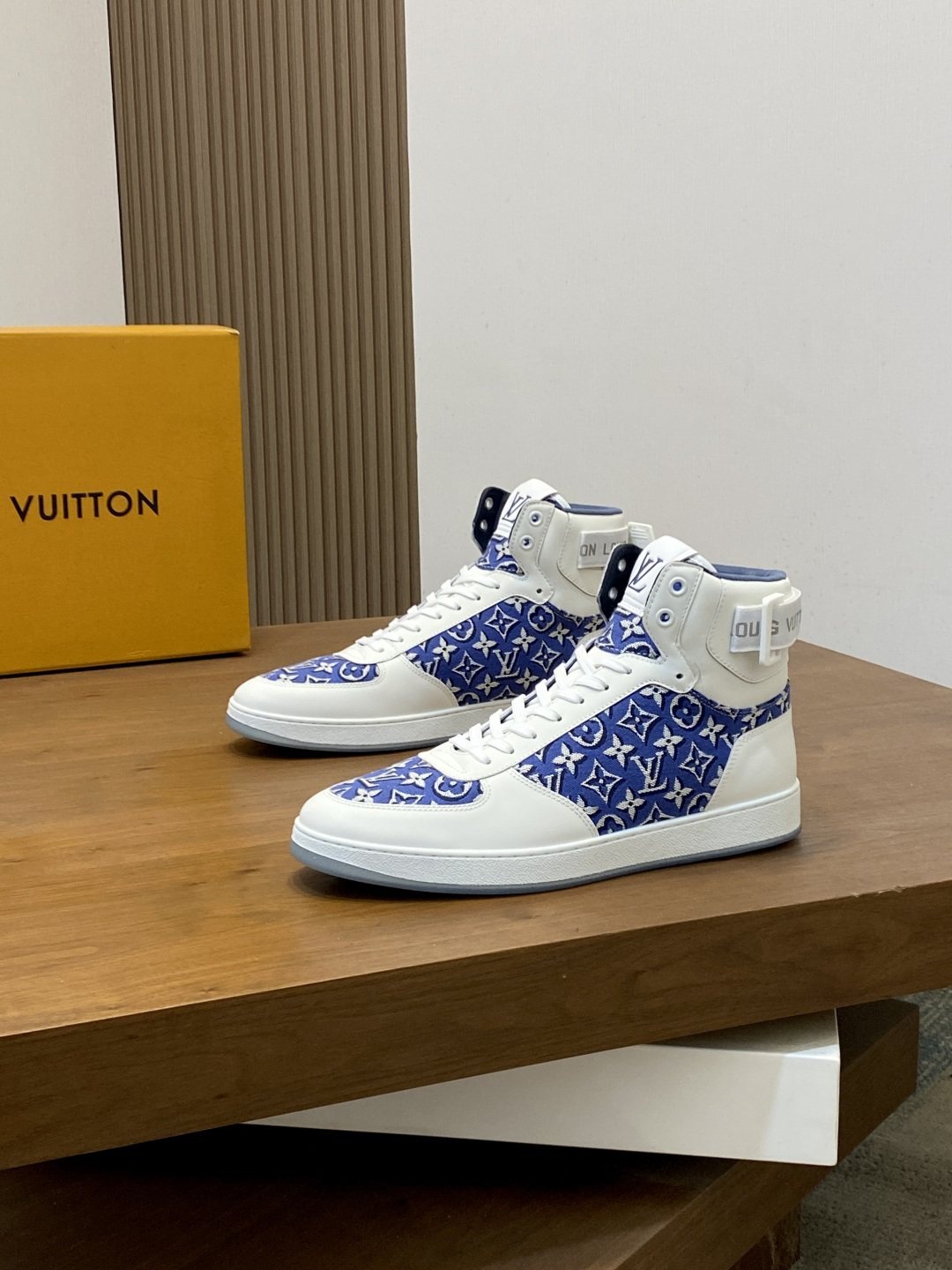 Louis Vuitton Rivoli Patterned High-Top Sneakers — front