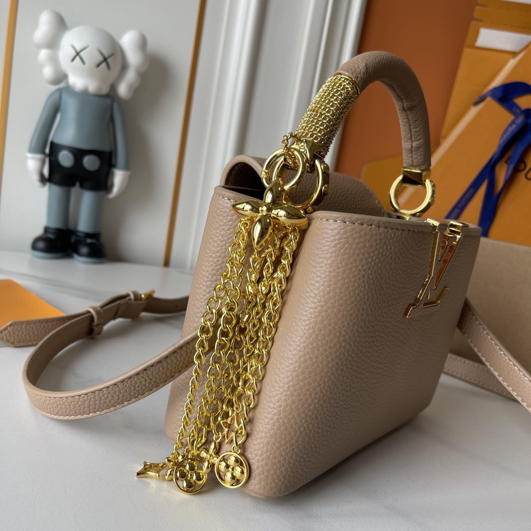 Louis Vuitton Capucines Nano V Mirage Top-Handle Bag — side