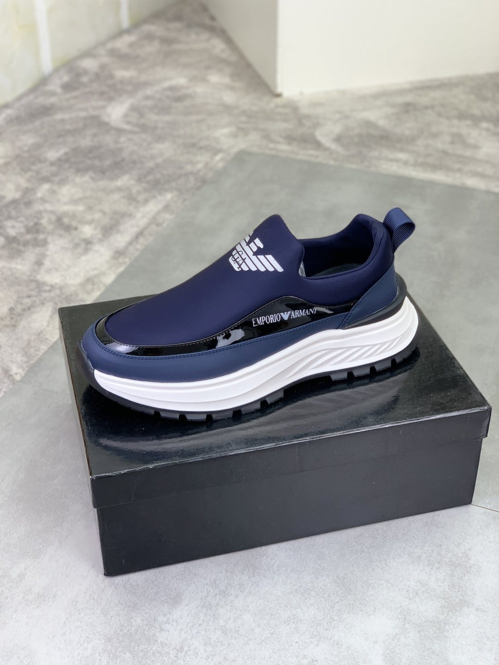 Giorgio Armani Contrast-Sole Slip-On Sneakers — side
