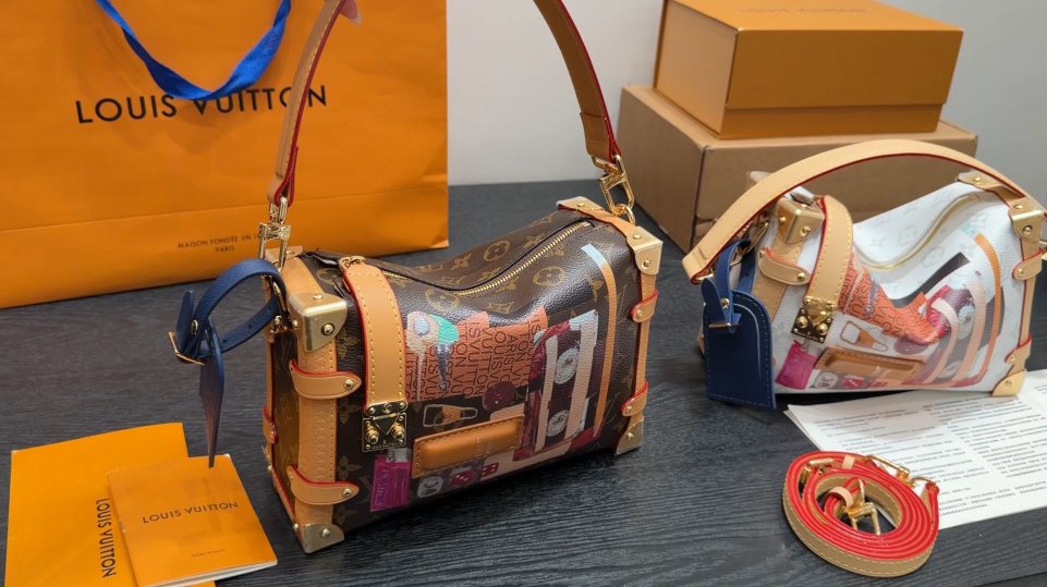 Louis Vuitton Side Trunk Illustrated Monogram Handbag — comparison
