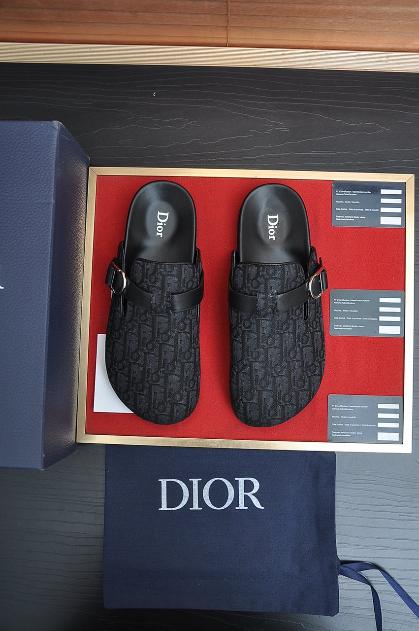 Dior Buckled Closed-Toe Mules — front