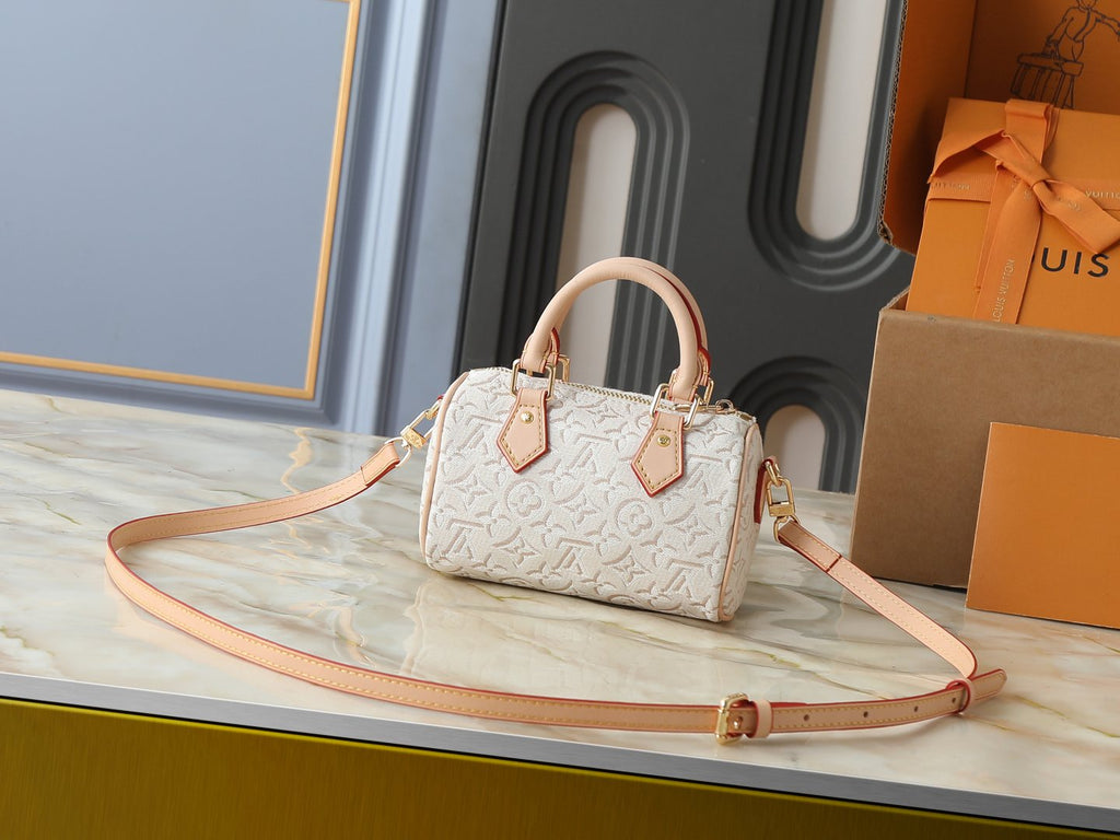 Louis Vuitton Nano Speedy Jacquard Top-Handle Bag — back