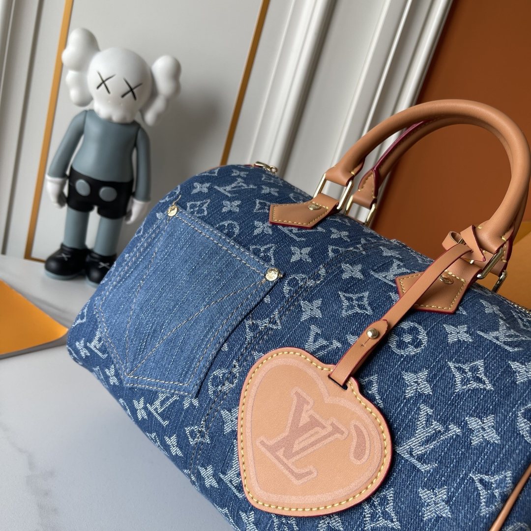 Louis Vuitton Speedy Soft Monogram Denim Handbag — detail