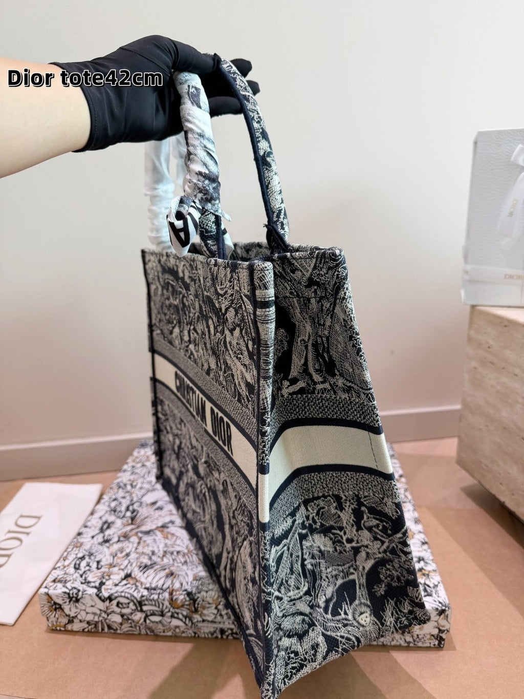 Dior Book Tote Patterned Tote Bag — side