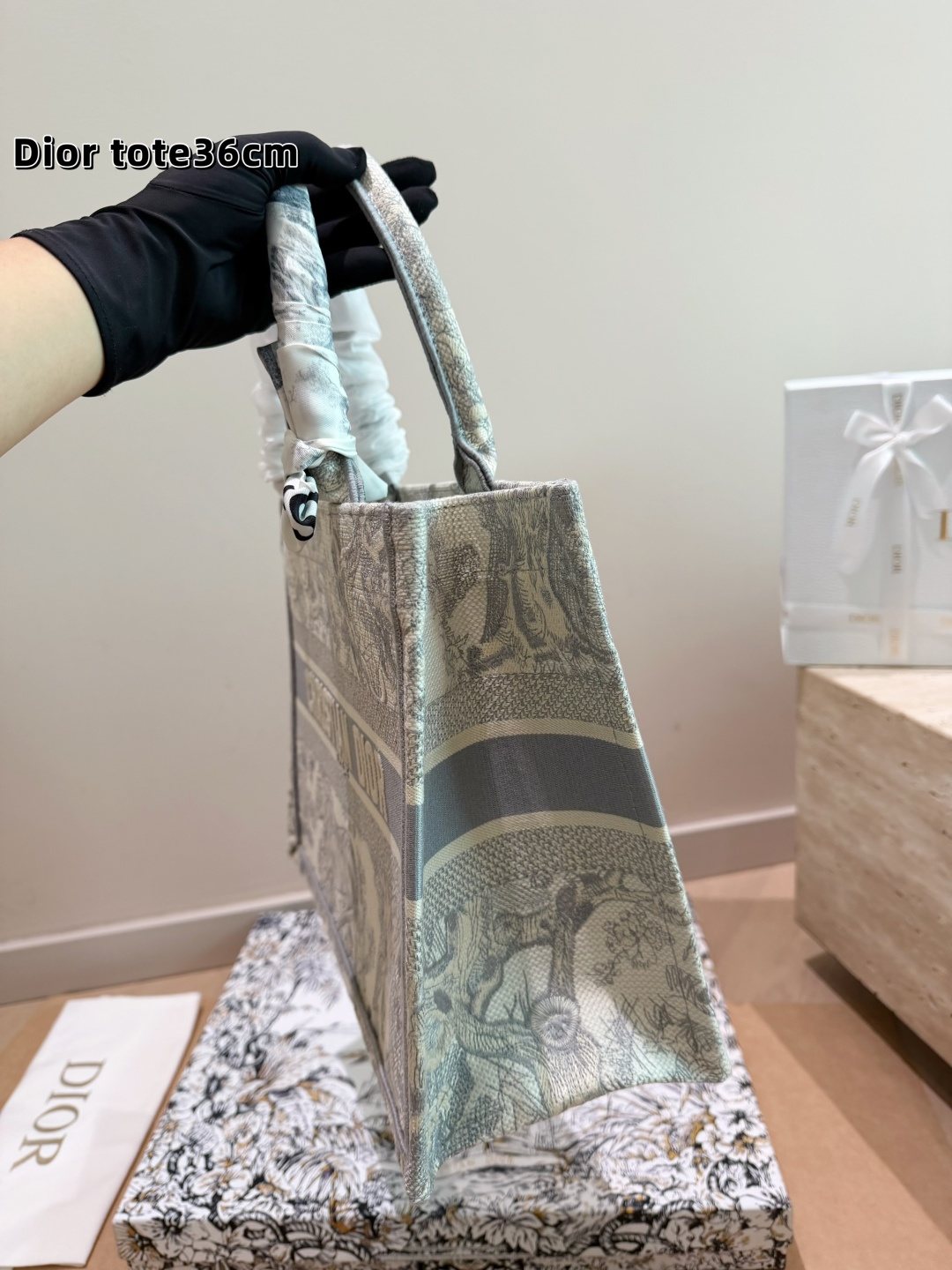 Dior Book Tote Patterned Tote Bag — side