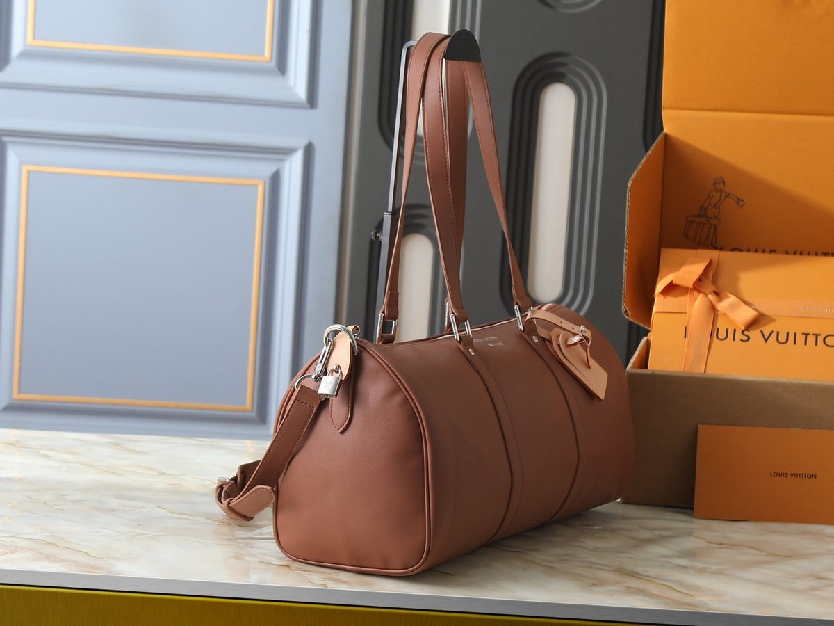 Louis Vuitton Needle Brown Leather Handbag — side