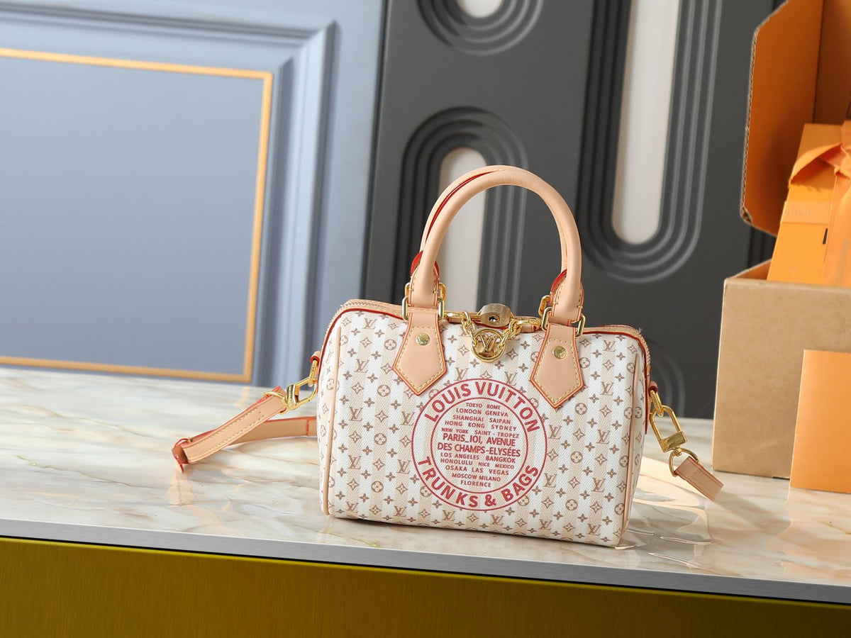Louis Vuitton Stamp Speedy Bandoulière Striped Bag — front