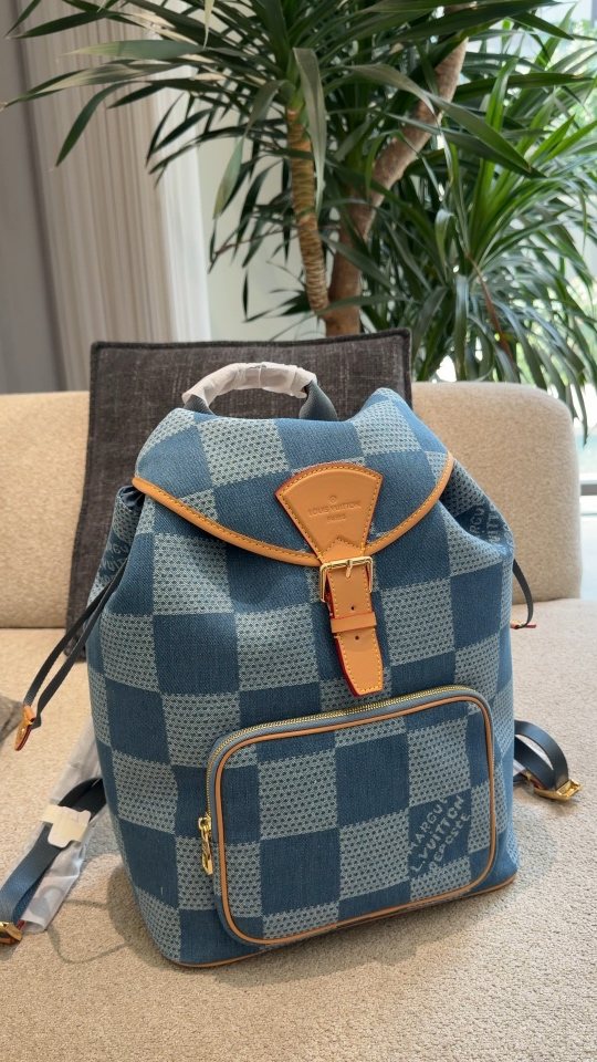 Louis Vuitton Checker-Pattern Flap Backpack — hero