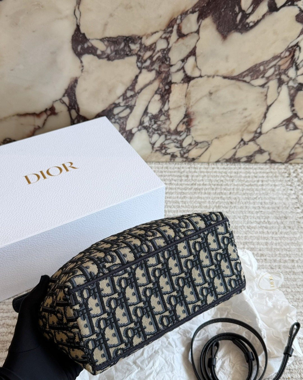Dior Nomad Oblique Top-Handle Shoulder Bag — detail