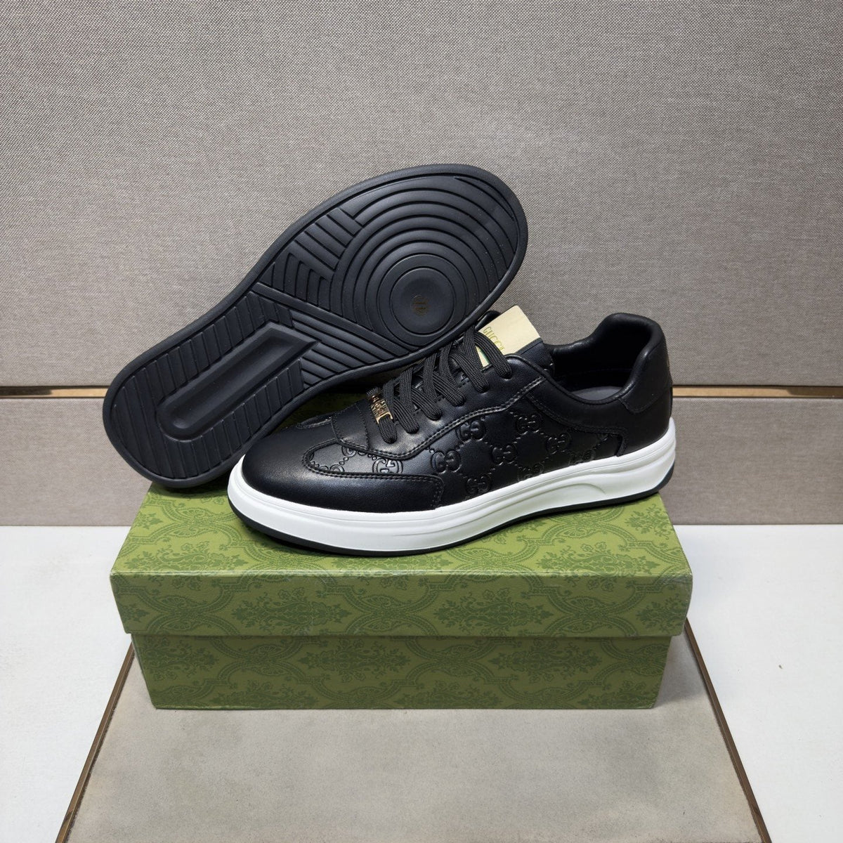 Gucci Men's Embossed Low-Top Sneakers — side