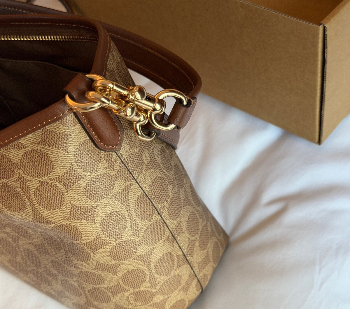 Coach Laurel Signature Print Hobo Bag — detail