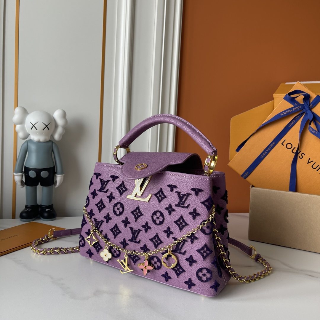 Louis Vuitton Capucines Monogram Charm Top-Handle Bag — front