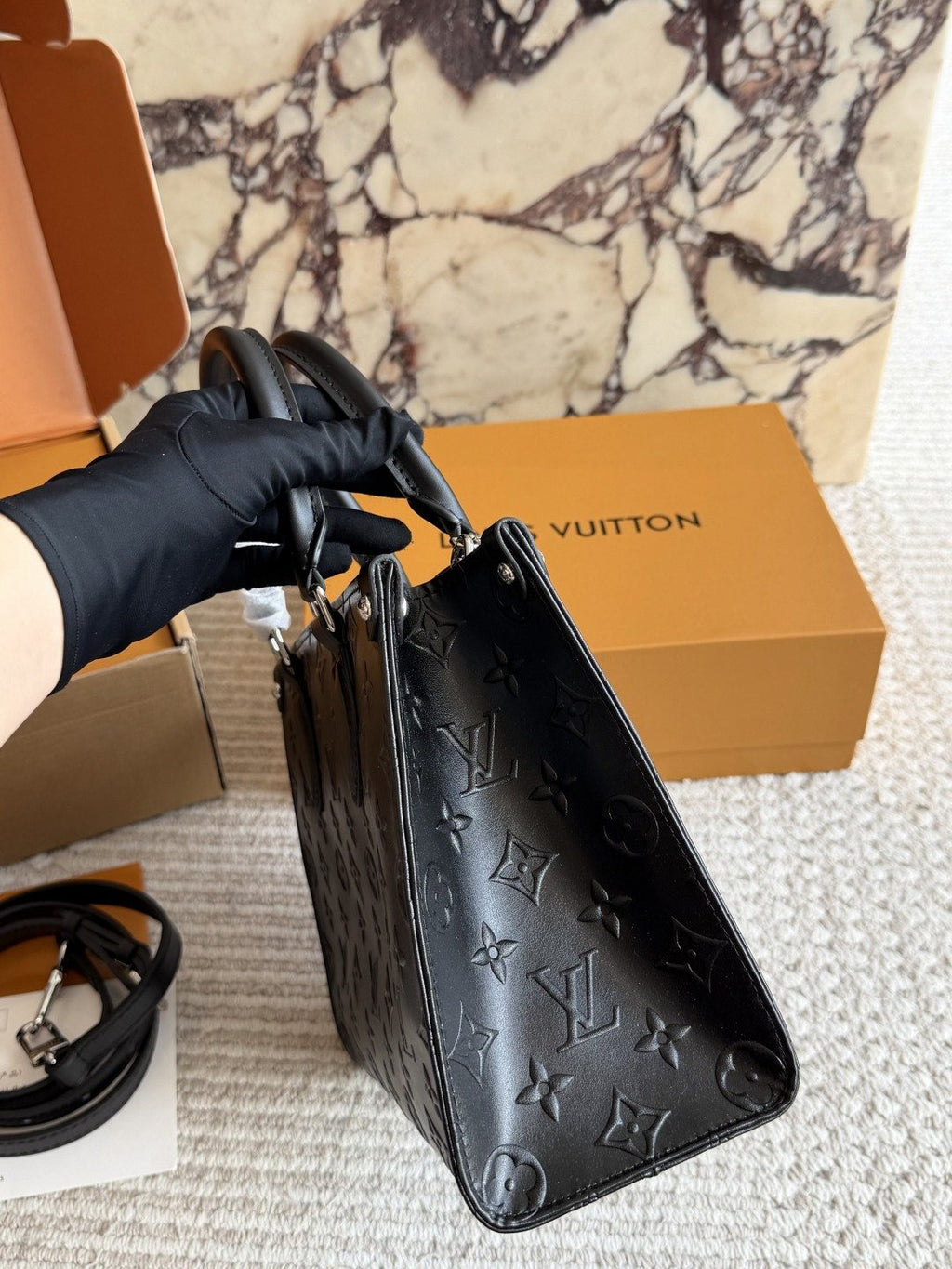 Louis Vuitton OnTheGo Chain-Detail Tote — side