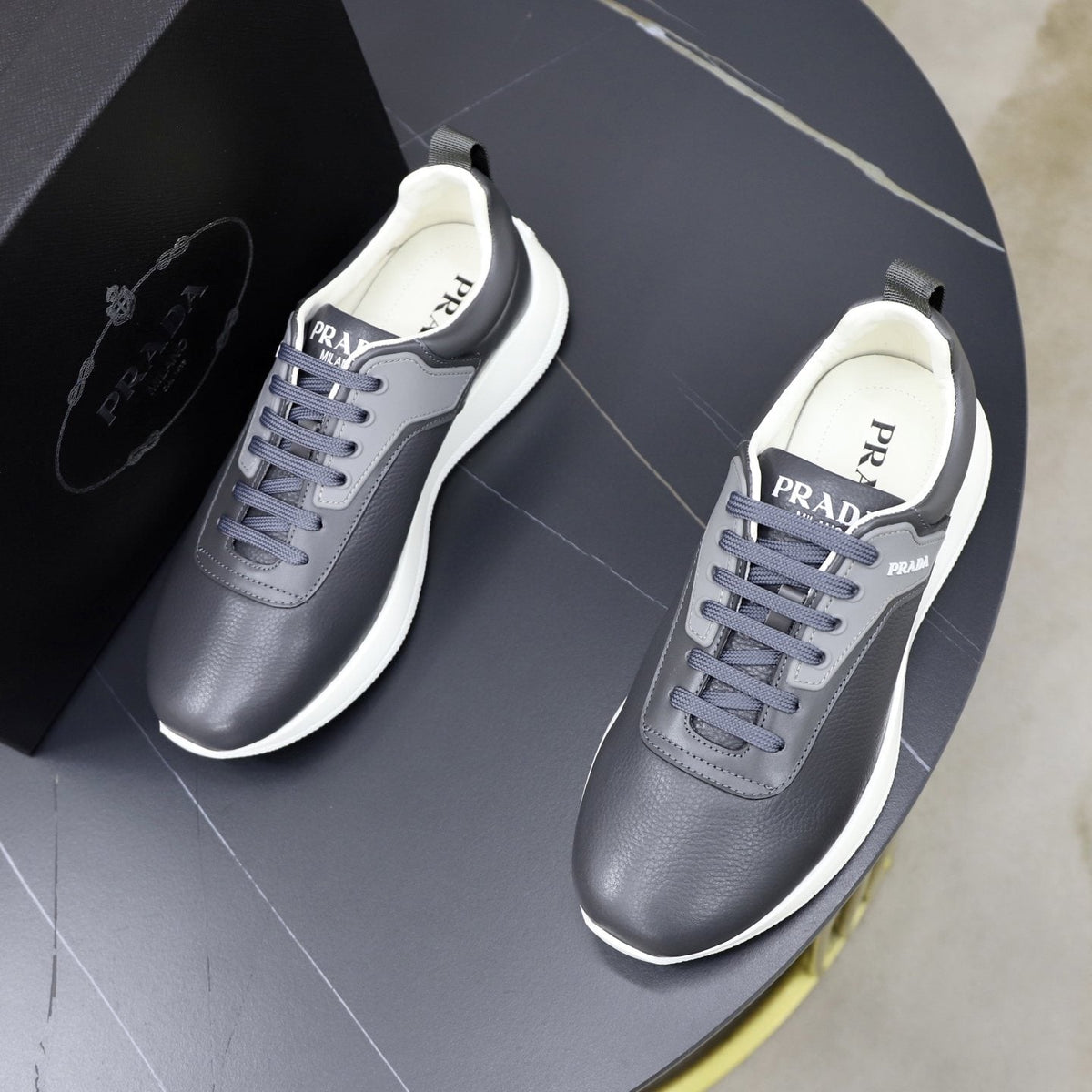 Prada Textured Low-Top Sneakers — front