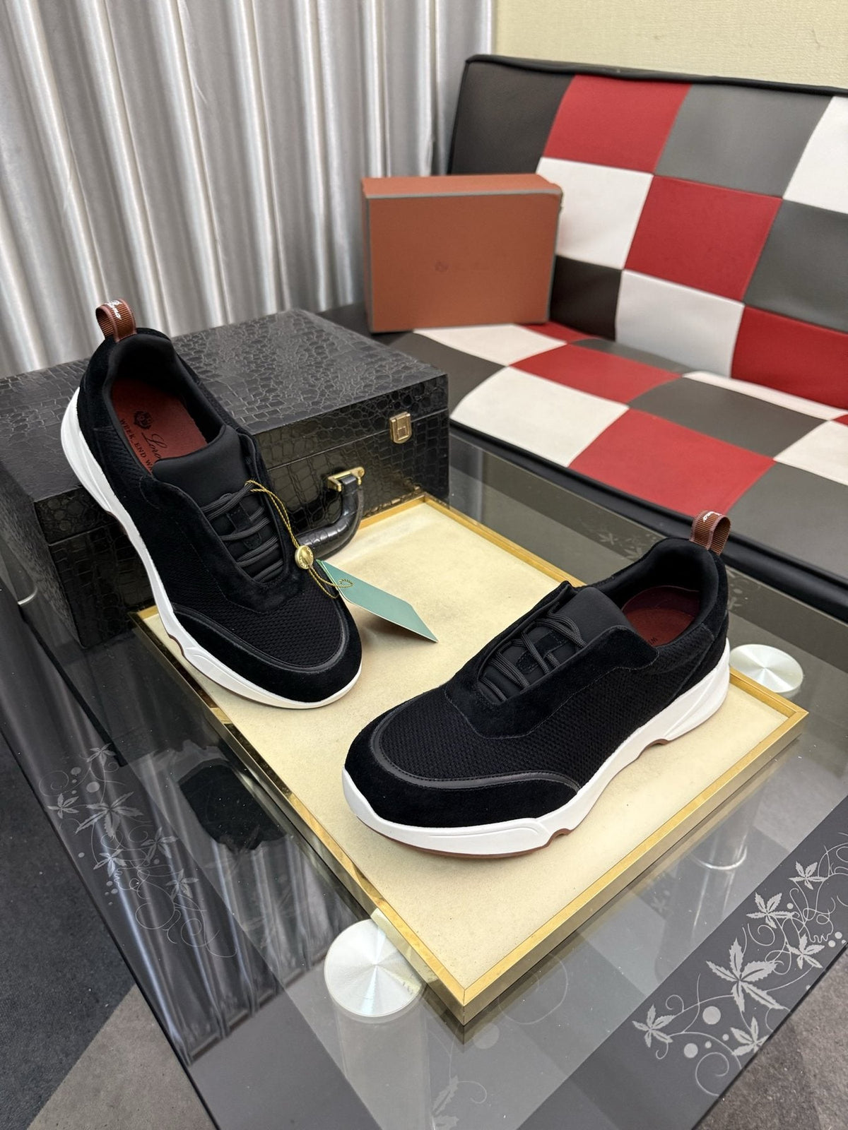 Loro Piana WeekendWalk Men's Lace-Up Sneakers — front