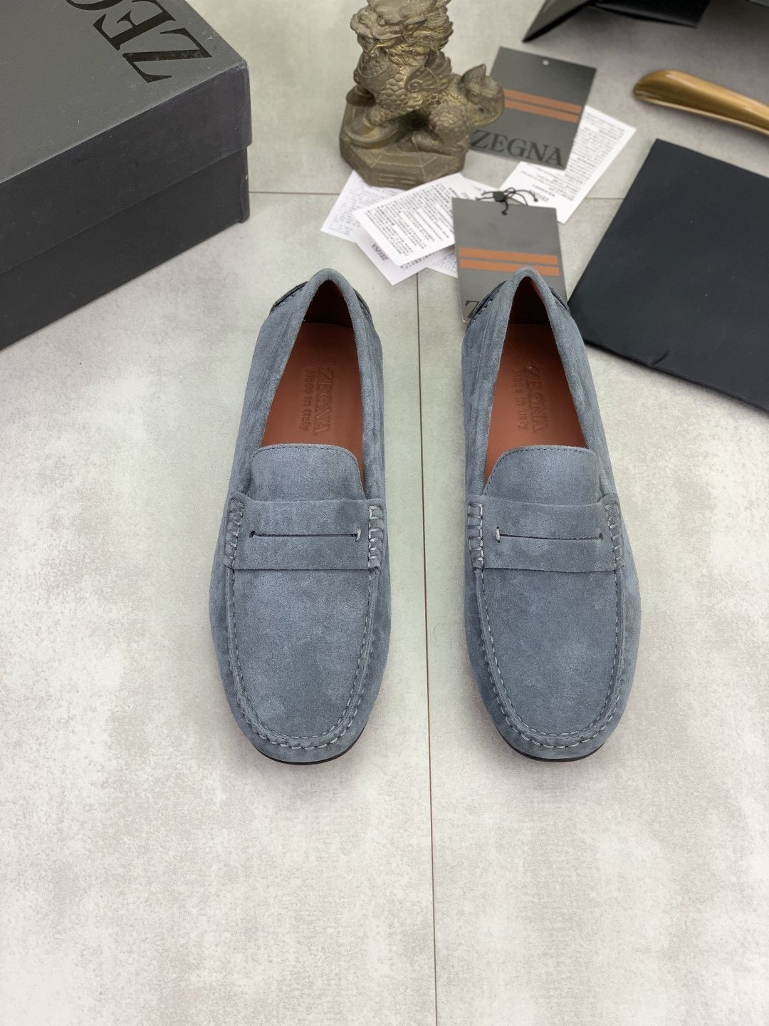 Zegna Men's Moc-Toe Driving Loafers — front