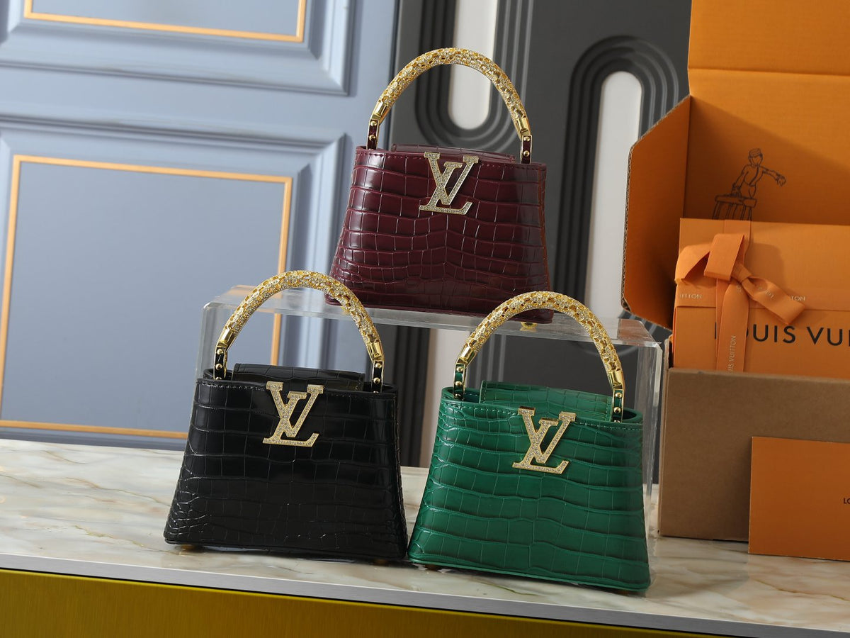 Louis Vuitton Capucines Exceptionals Embossed Top-Handle Bag — comparison