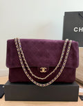 Chanel Maxi Flap Plum Quilted Shoulder Bag — front