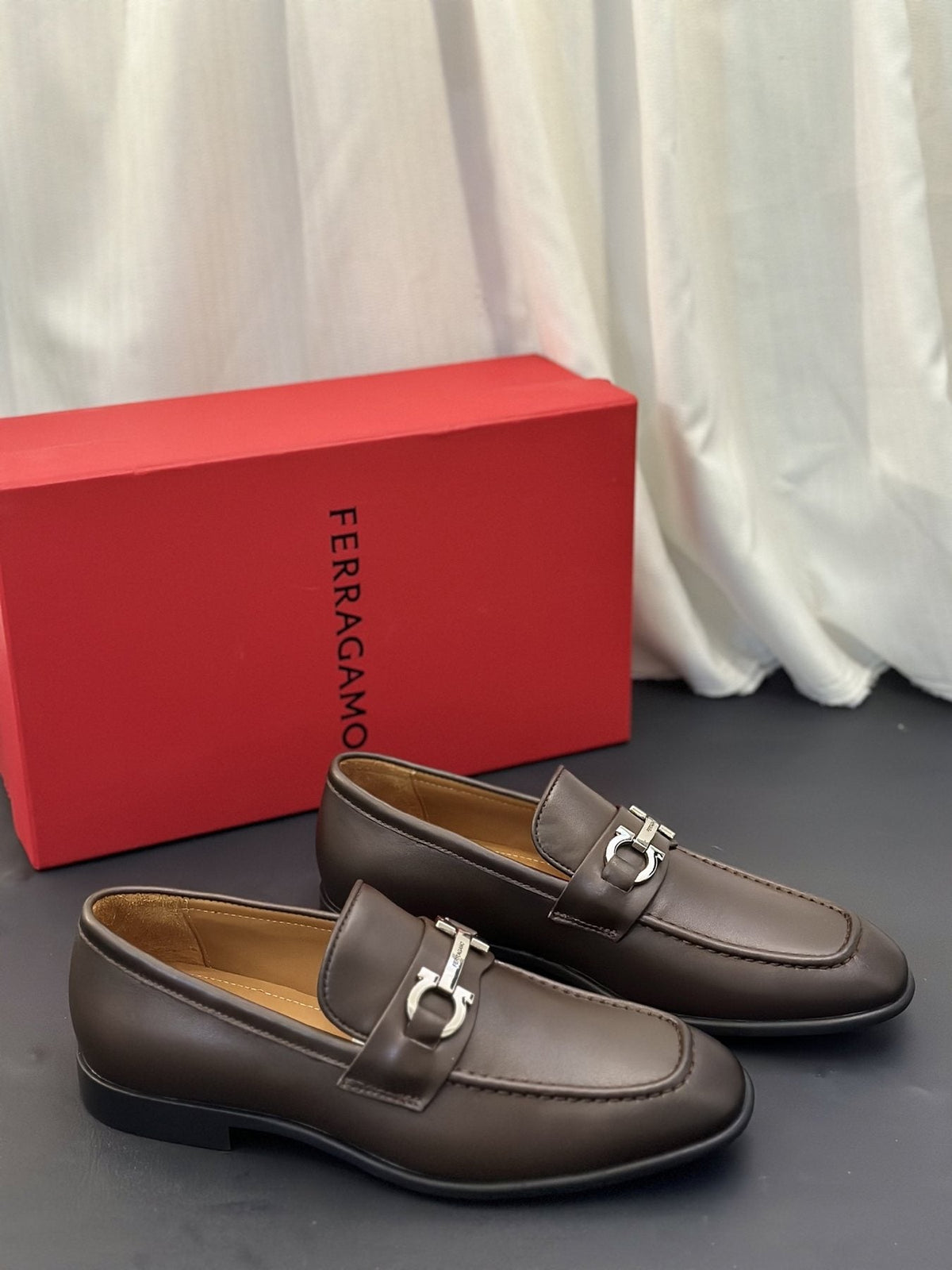 Ferragamo Metal-Bit Loafers — front