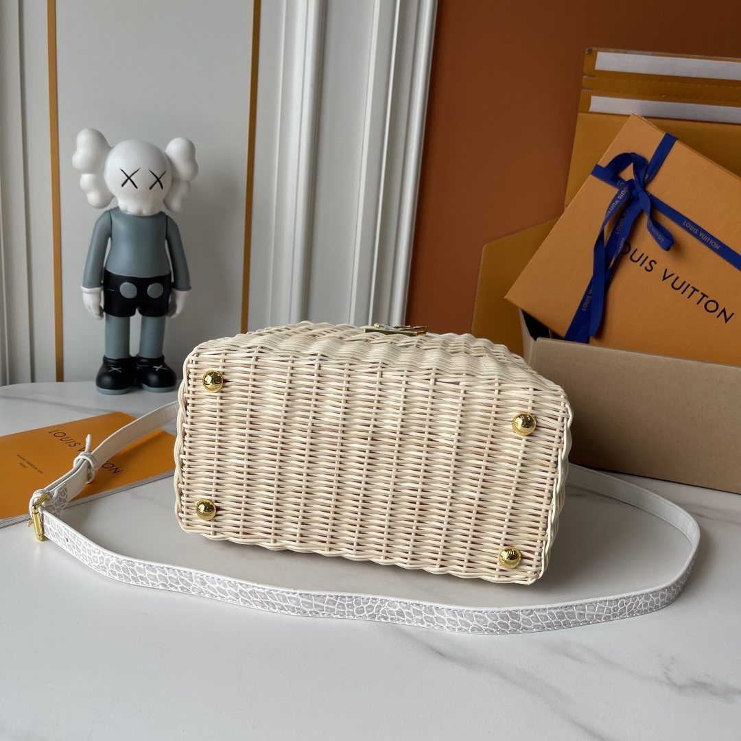 Louis Vuitton Capucines BB Rattan Woven Top-Handle Bag — detail
