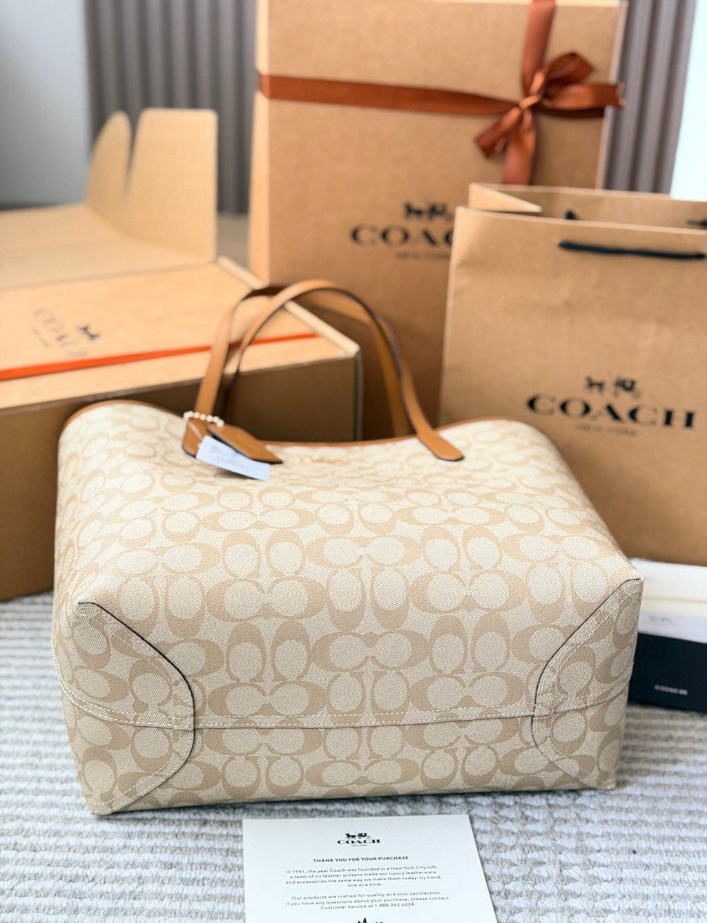 Coach City Tote in Signature Coated Canvas — side